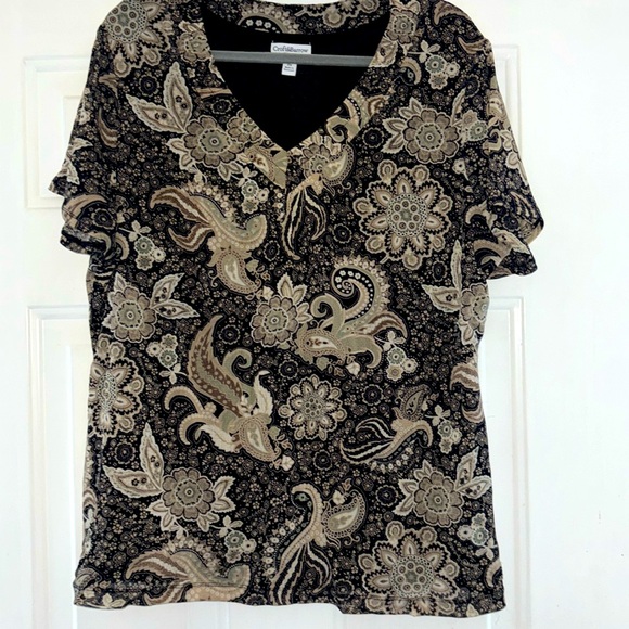 Woman’s top/blouse black khaki  size 2X - Picture 1 of 7